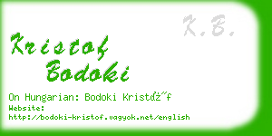 kristof bodoki business card